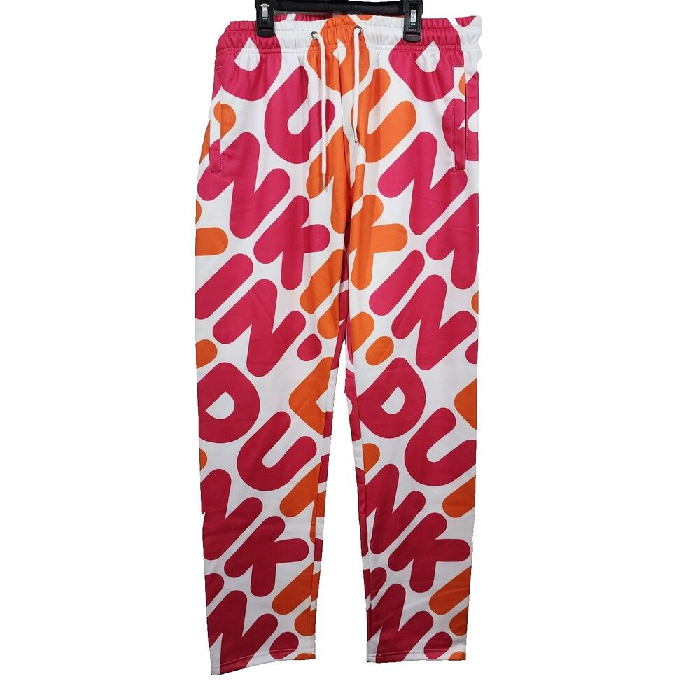 Dunkin Donuts Logo Sweatpants Lounge Pants XL Unisex Large Drawstring Y2K